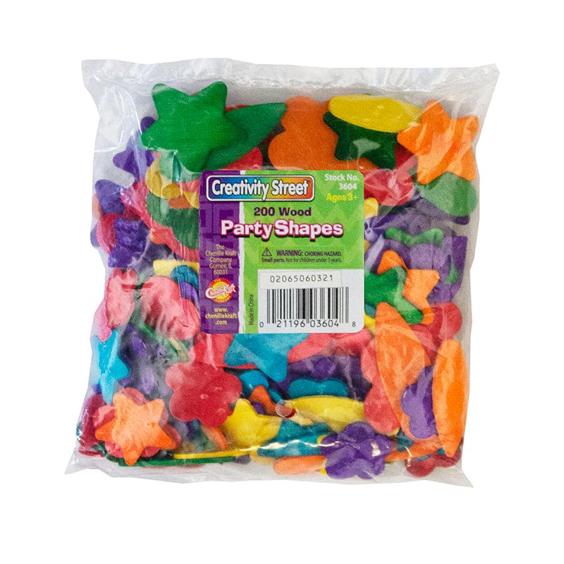 Wood Party Shapes 200 Pcs (Pack of 6) - Wooden Shapes - Dixon Ticonderoga Co - Pacon