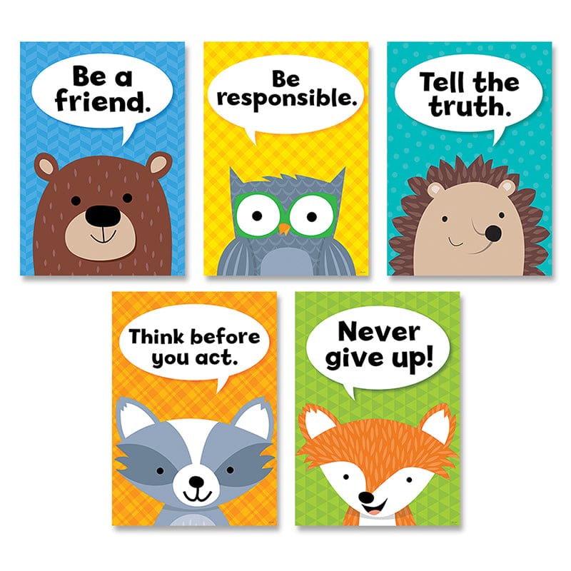 Woodland Friends Charac Traits 5Pk Inspire U Posters (Pack of 2) - Motivational - Creative Teaching Press