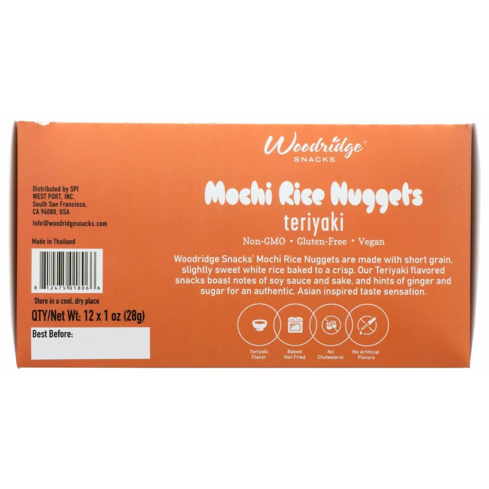 WOODRIDGE Grocery > Snacks WOODRIDGE: Teriyaki Mochi Rice Nuggets, 12 oz