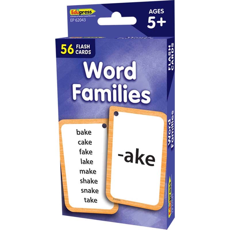 Word Families Flash Cards (Pack of 10) - Language Skills - Teacher Created Resources