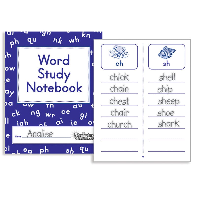 Word Study Notebook 20/Pk - Spelling Skills - Primary Concepts Inc