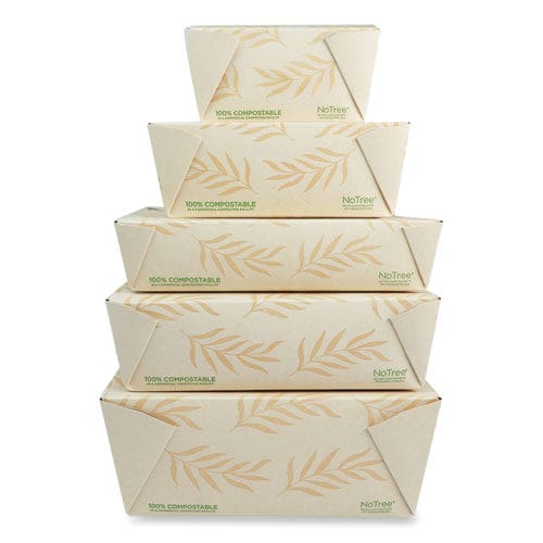 World Centric No Tree Folded Takeout Containers 46 Oz 5.5 X 6.9 X 2.5 Natural Sugarcane 300/carton - Food Service - World Centric®