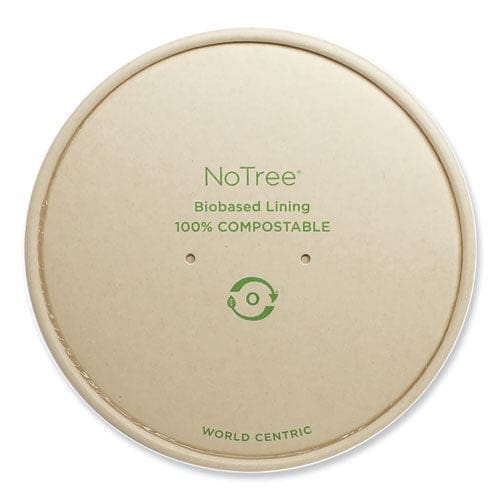 World Centric Paper Lids For Bowls. 5.9 Diameter Natural Paper 300/carton - Food Service - World Centric®