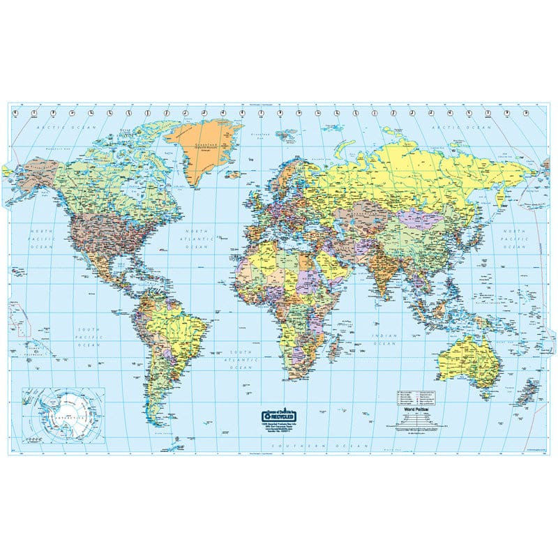 World Laminated Map 50 X 33 - Maps & Map Skills - House Of Doolittle