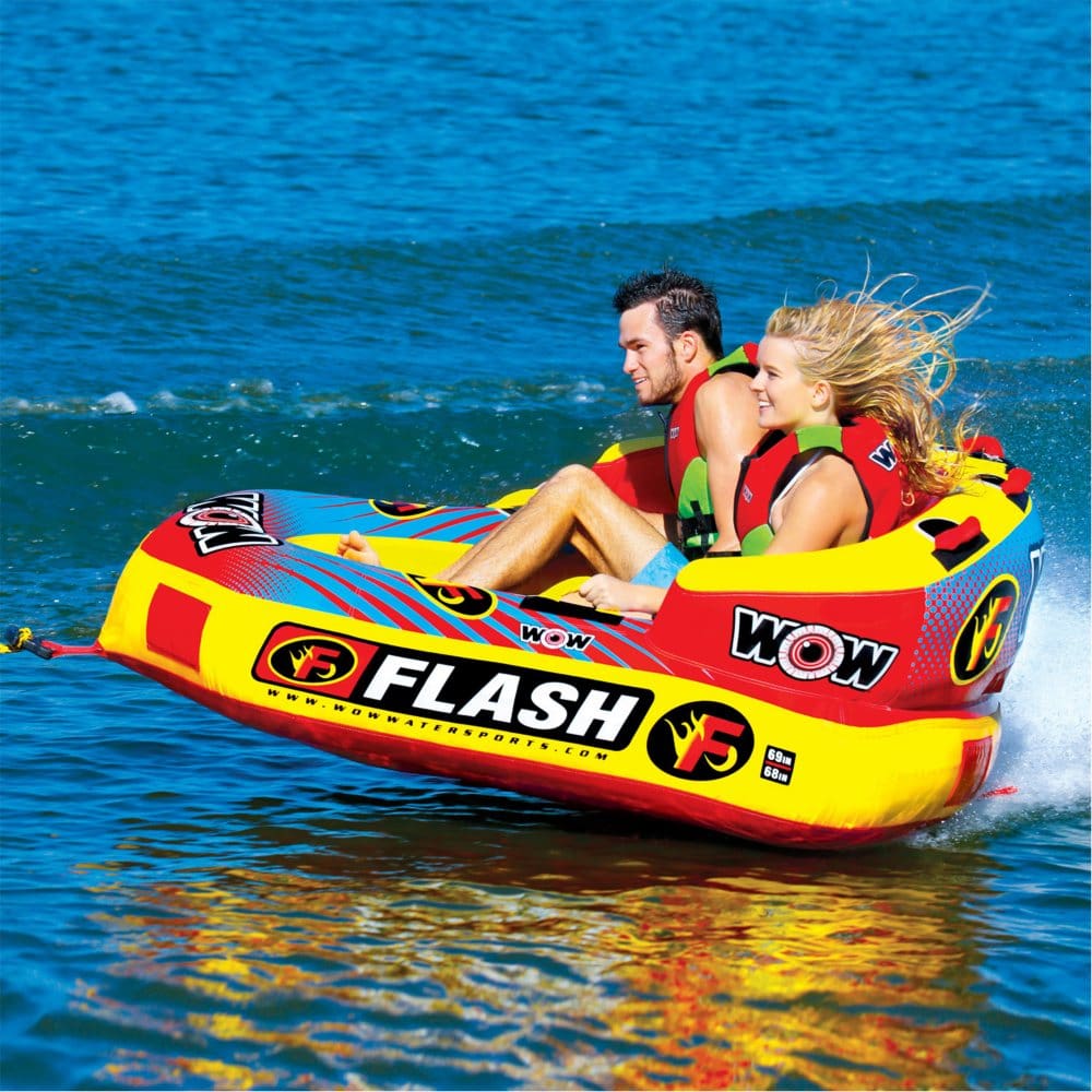 WOW Sports Flash Towable Cockpit Tube for Boating 1 to 2 Person - Water Sports Equipment - WOW