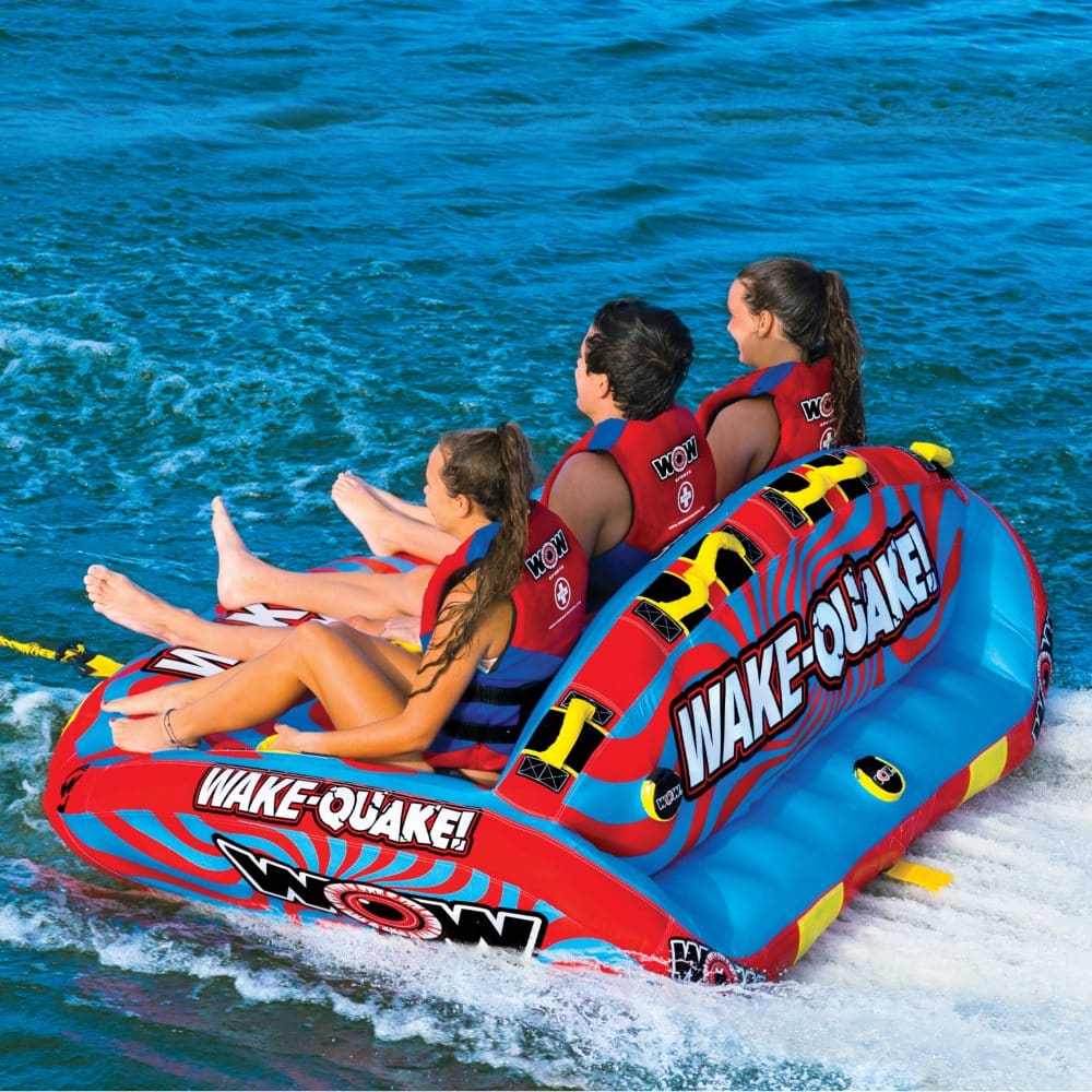 WOW Sports Wake Quake Towable Tube for Boating 1 to 3 Person - Water Sports Equipment - WOW