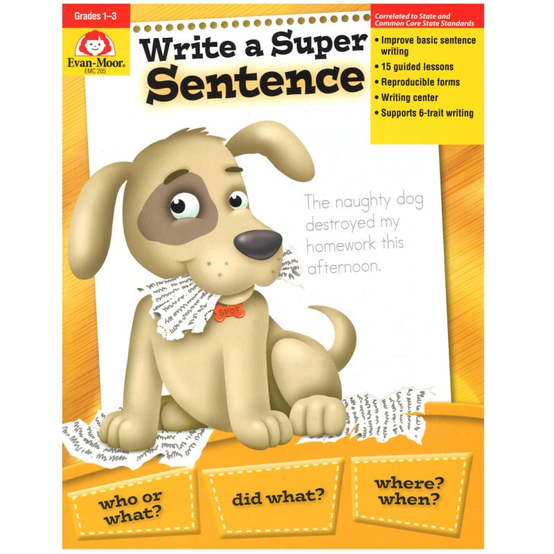 Write A Super Sentence Gr 1-3 (Pack of 2) - Writing Skills - Evan-moor