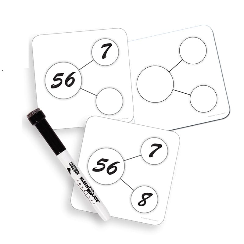 Write On Wipe Off Number Bonds Cards (Pack of 8) - Dry Erase Sheets - Primary Concepts Inc