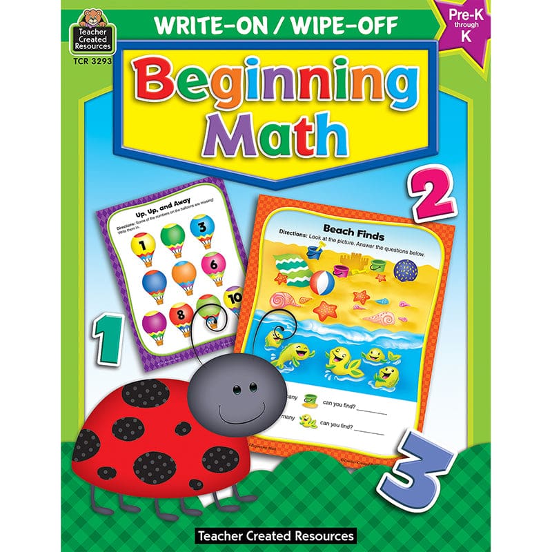 Write-On/Wipe-Off Beginning Math (Pack of 10) - Activity Books - Teacher Created Resources