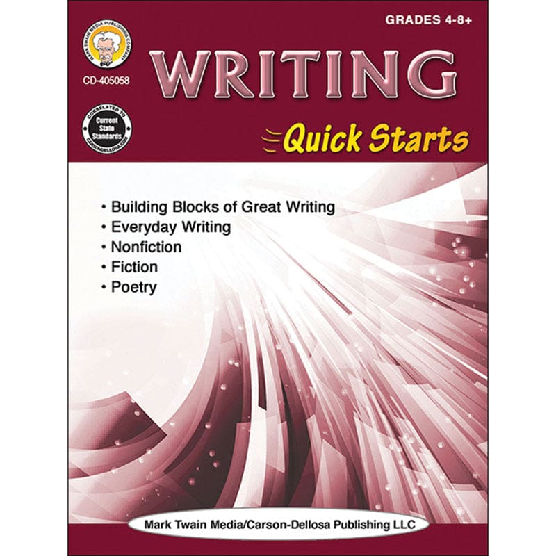 Writing Quick Starts Workbk Gr 4-8+ (Pack of 6) - Writing Skills - Carson Dellosa Education
