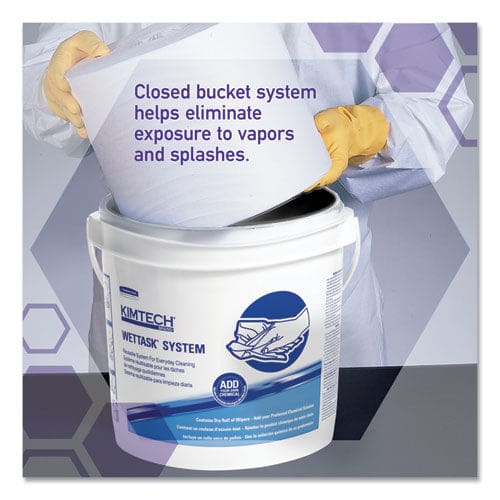 WypAll Power Clean Wipers For Solvents Wettask Customizable Wet Wiping System 12 X 6 Unscented 95/roll 6 Rolls/1 Bucket/carton - School