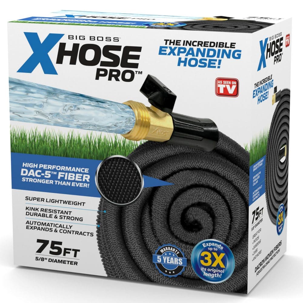 Xhose Pro DAC-5 Expandable Garden Hose with Brass Fittings 100’ - Garden Hoses & Tools - Xhose