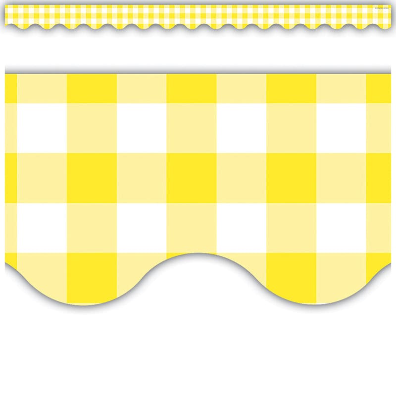 Yellow Gingham Scalloped Border - Border/Trimmer - Teacher Created Resources