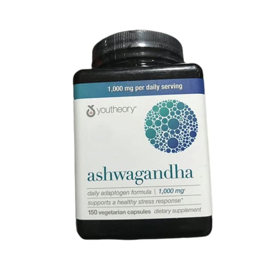 youtheory Ashwagandha 1000 mg. 150 Capsules - ShelHealth.Com