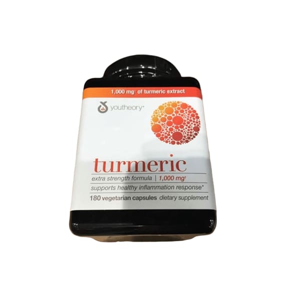 Youtheory Turmeric Extra Strength Formula Capsules 1,000 mg per Daily, 180 Count - ShelHealth.Com