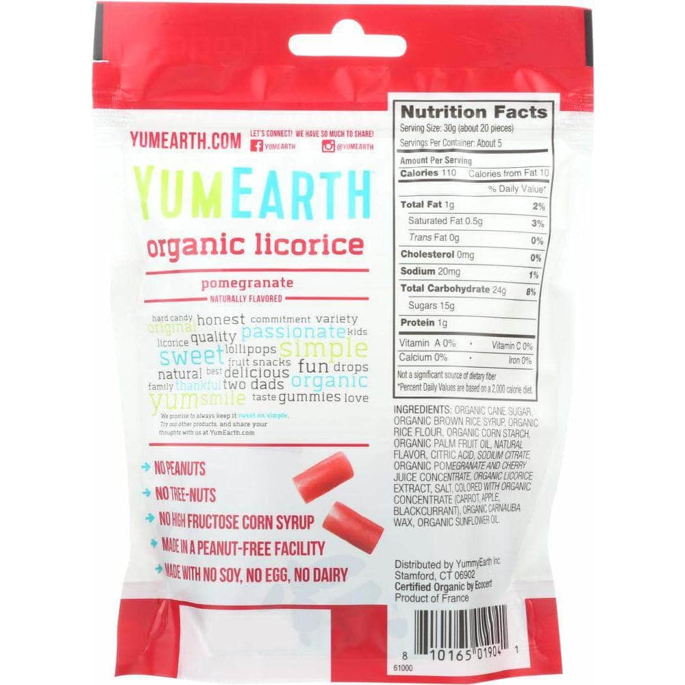 YUMEARTH Yumearth Organic Pomegranate Licorice, 5 Oz