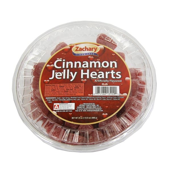 Zachary Cinnamon Jelly Heart Candy 24 oz. Tub - Zachary