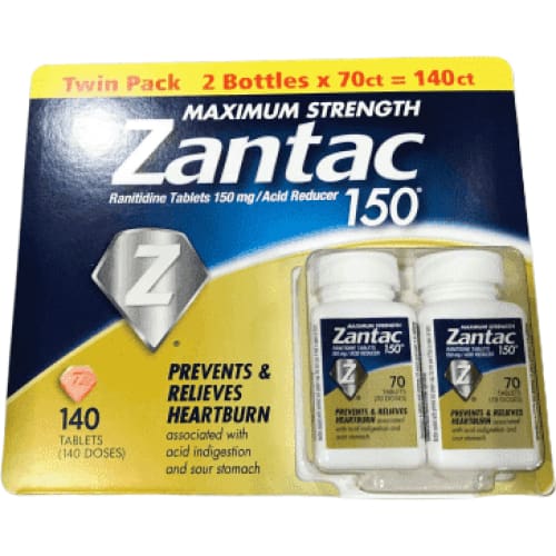 Zantac 150 Maximum Strength Heartburn Relief & Acid ReducerTablet (140 ct.) - ShelHealth.Com
