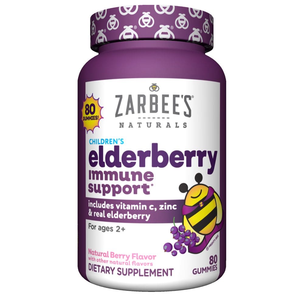 Zarbee’s Naturals Children’s Elderberry Immune Support with Vitamin C & Zinc Natural Berry Flavor (80 ct.) - Children’s Products - Zarbee’s