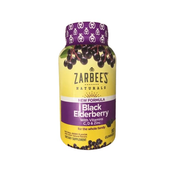 Zarbee's Naturals New Formula Black Elderberry, 90 Gummies - ShelHealth.Com