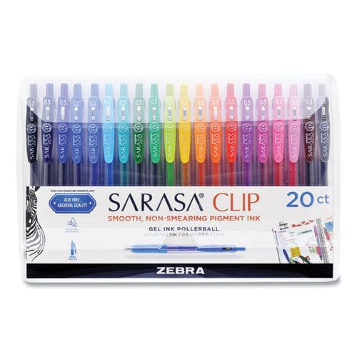 Zebra Sarasa Clip Gel Pen Retractable Medium 0.7 Mm Black Ink Clear Barrel 12/pack - School Supplies - Zebra®