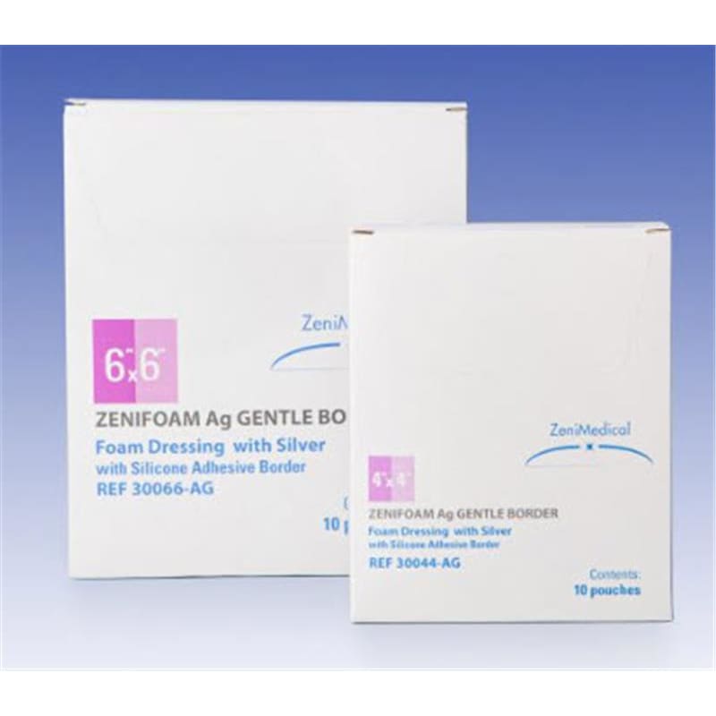 Zeni Medical Zenifoam Gentle Border Ag 4 X 4 Box of 10 - Item Detail - Zeni Medical