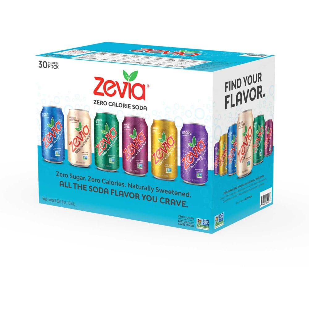 Zevia Zero Calorie Soda Variety Pack (12 fl. oz. 30 pk.) - Soda - Zevia Zero