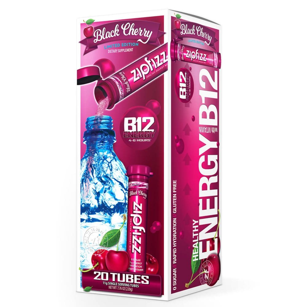 Zipfizz Energy Drink Mix Black Cherry (20 ct.) - Diet Nutrition & Protein - Zipfizz Energy