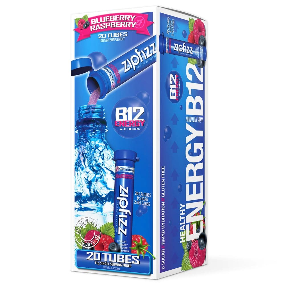 Zipfizz Energy Drink Mix Blue Raspberry (20 ct.) - Diet Nutrition & Protein - Zipfizz Energy