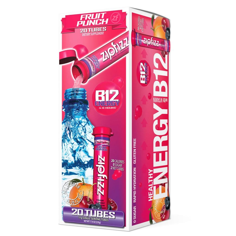 Zipfizz Energy Drink Mix Fruit Punch (20 ct.) - Diet Nutrition & Protein - Zipfizz Energy