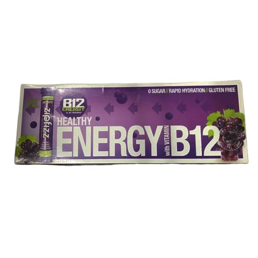 Zipfizz Healthy Energy Drink Mix, Hydration with B12 and Multi Vitamins, Grape, 20 Count - ShelHealth.Com