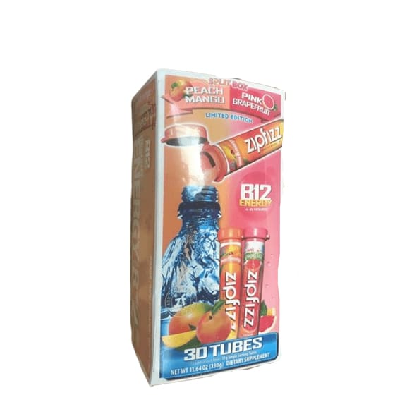 Zipfizz Healthy Energy Drink Mix Split Box, (Peach Mango & Pink Grapefruit), 30-Count - ShelHealth.Com