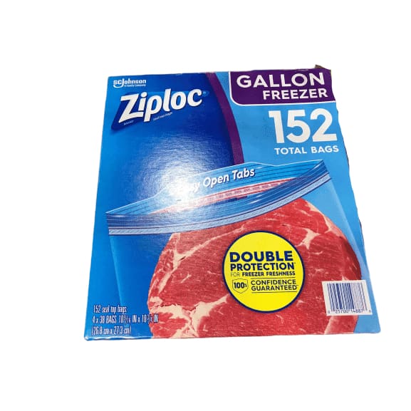 Ziploc Double Zipper Freezer Gallon Bags, Total: 152 Bags (4 X 38 Count) - ShelHealth.Com