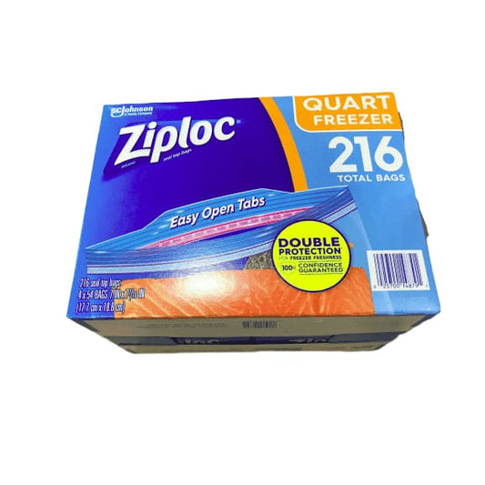 Ziploc Double Zipper Quart Freezer Bags, Clear - 216 count
