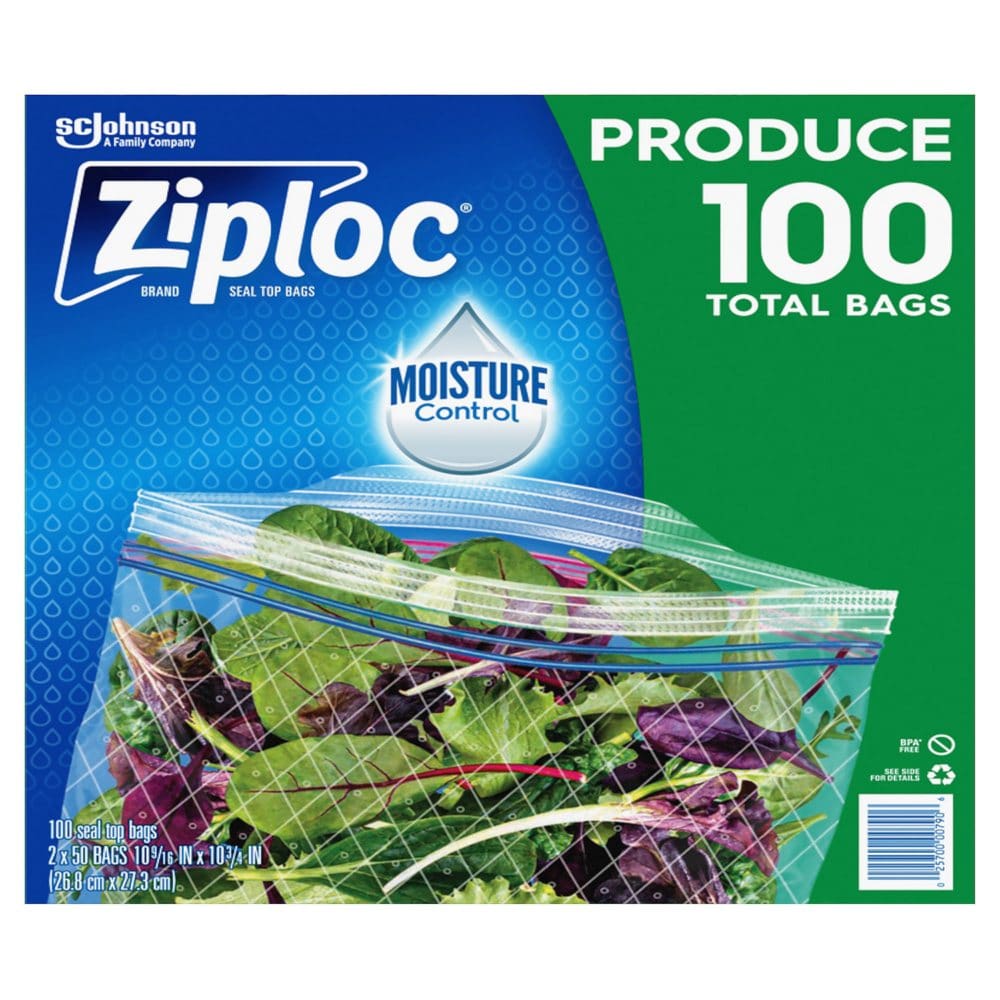 Ziploc Produce Bags w/ Seal Top (100 ct.) ShelHealth