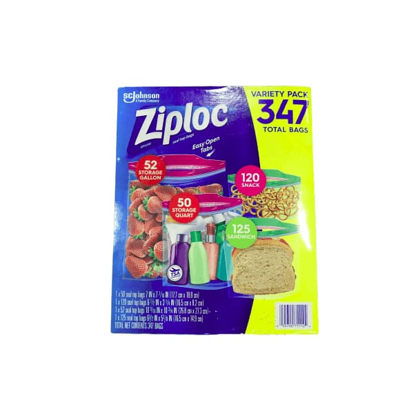 Ziploc Storage Bag Variety Pack, 347 Pack - ShelHealth.Com