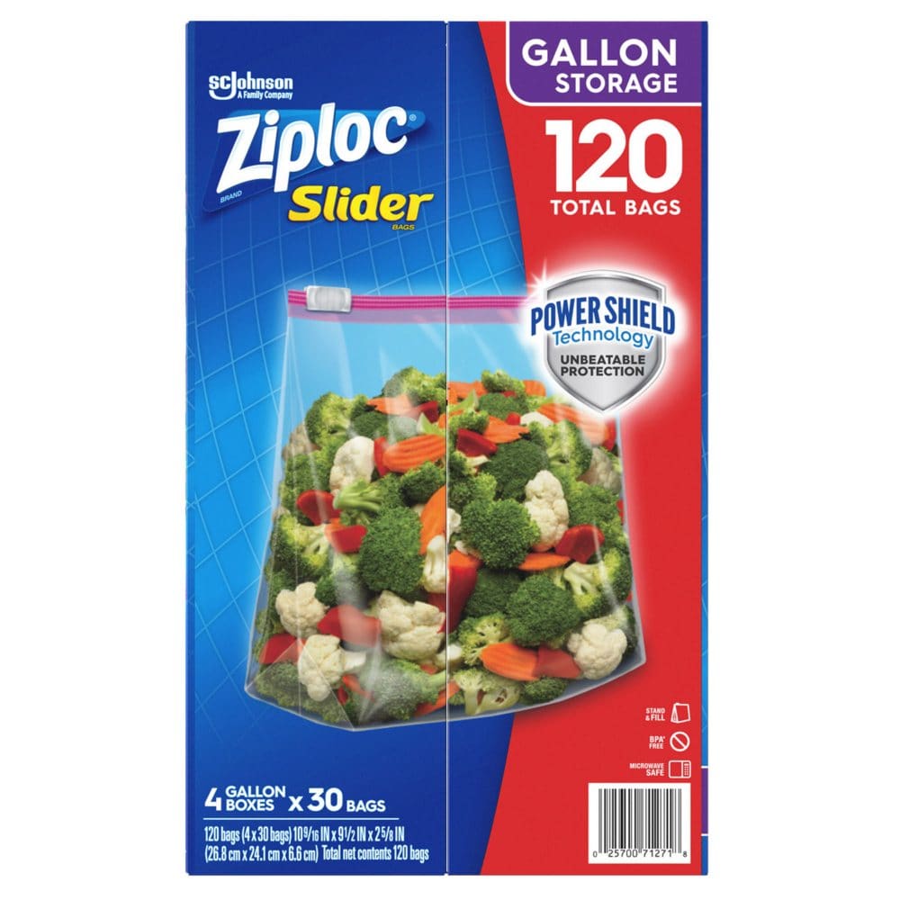 Ziploc Storage Slider Gallon Bags (120 ct.) - Paper & Plastic - Ziploc Storage