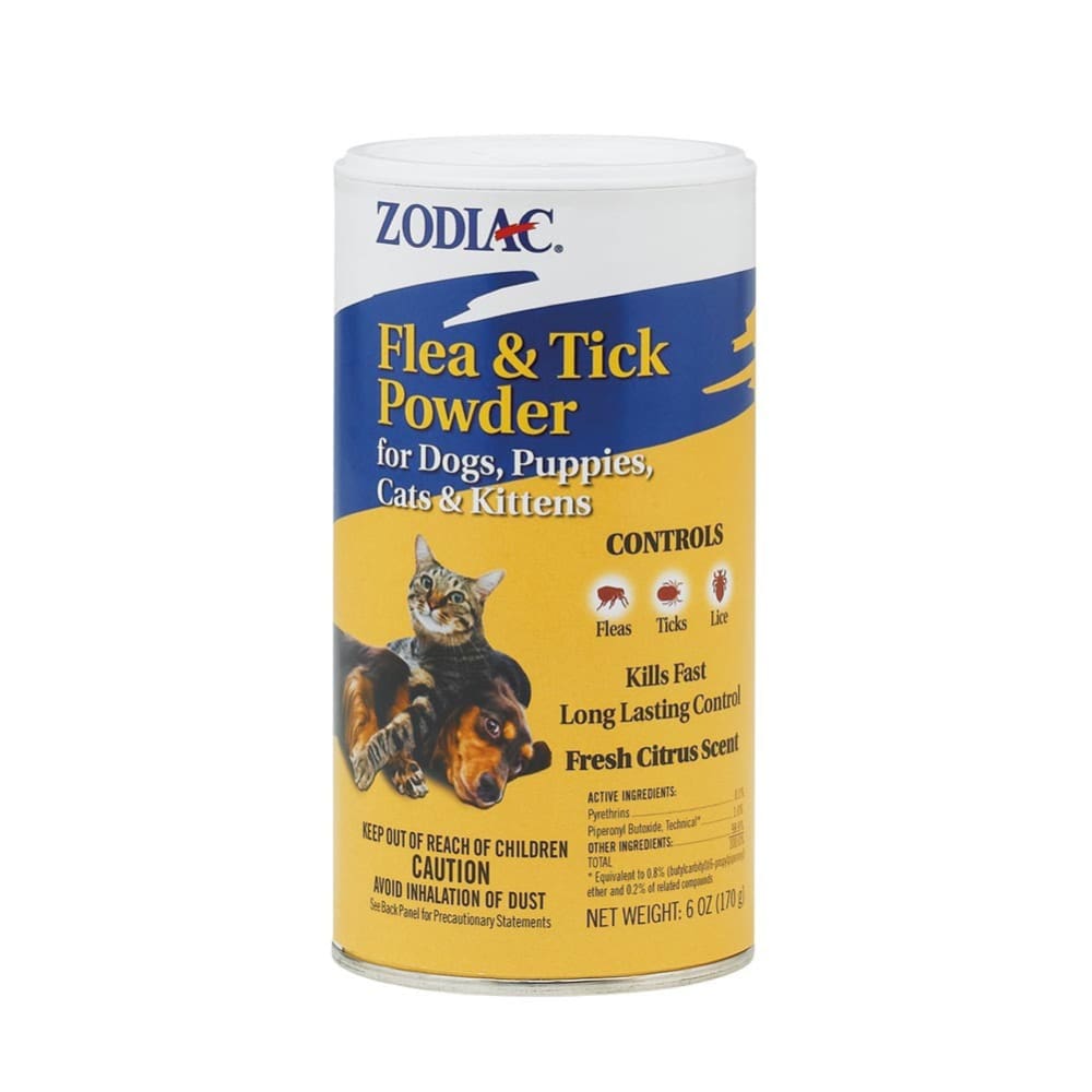 Zodiac Flea and Tick Powder for Dogs and Cats 6 Ounces - Pet Supplies - Zodiac