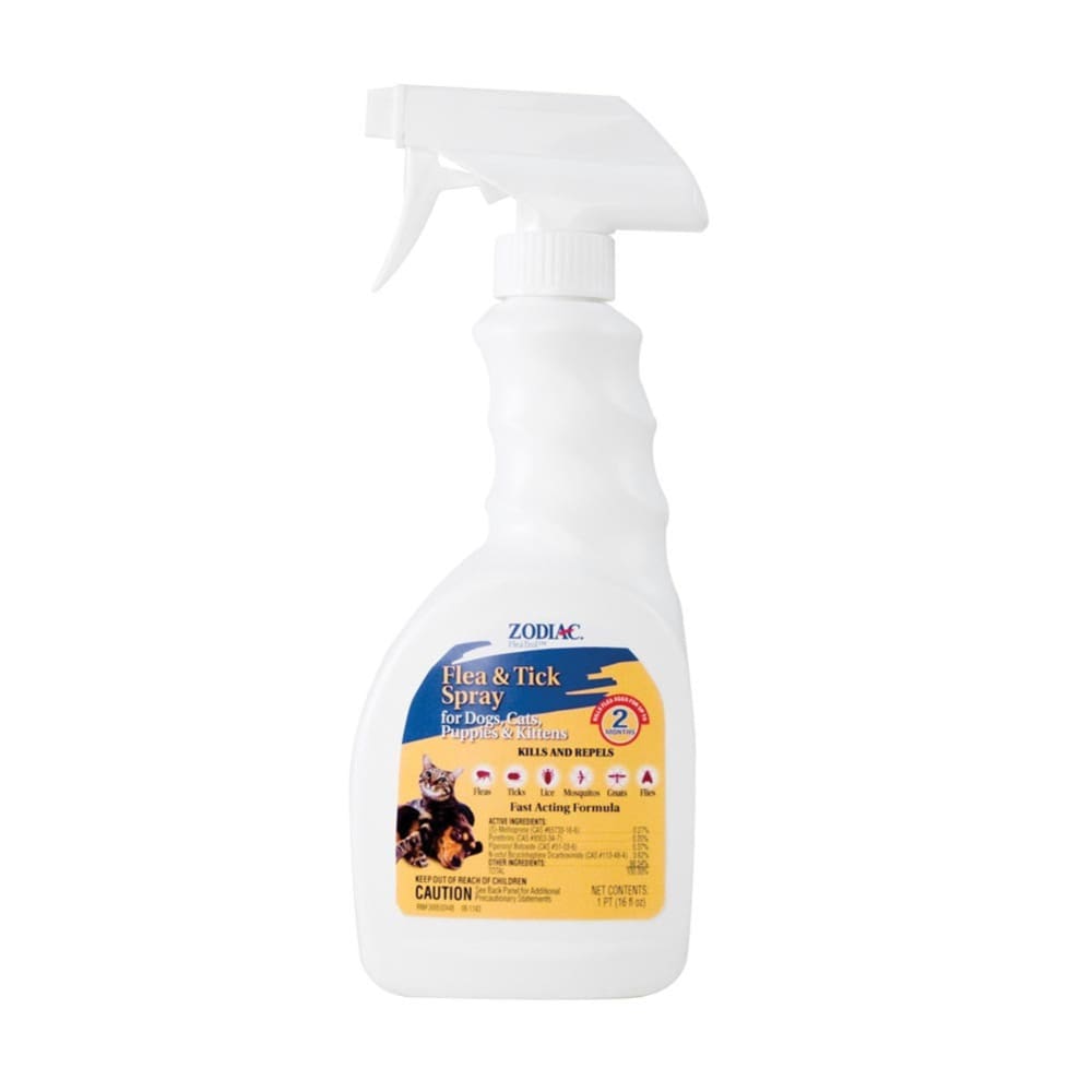 Zodiac Flea and Tick Spray for Dogs Puppies Cats and Kittens 16 Ounces - Pet Supplies - Zodiac