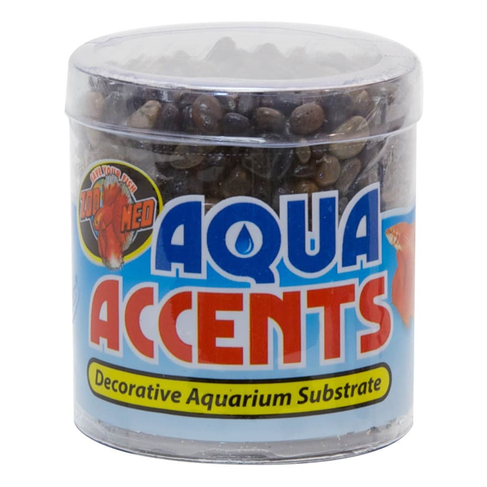 Zoo Med Aqua Accents River Pebbles Dark 8 oz - Pet Supplies - Zoo Med