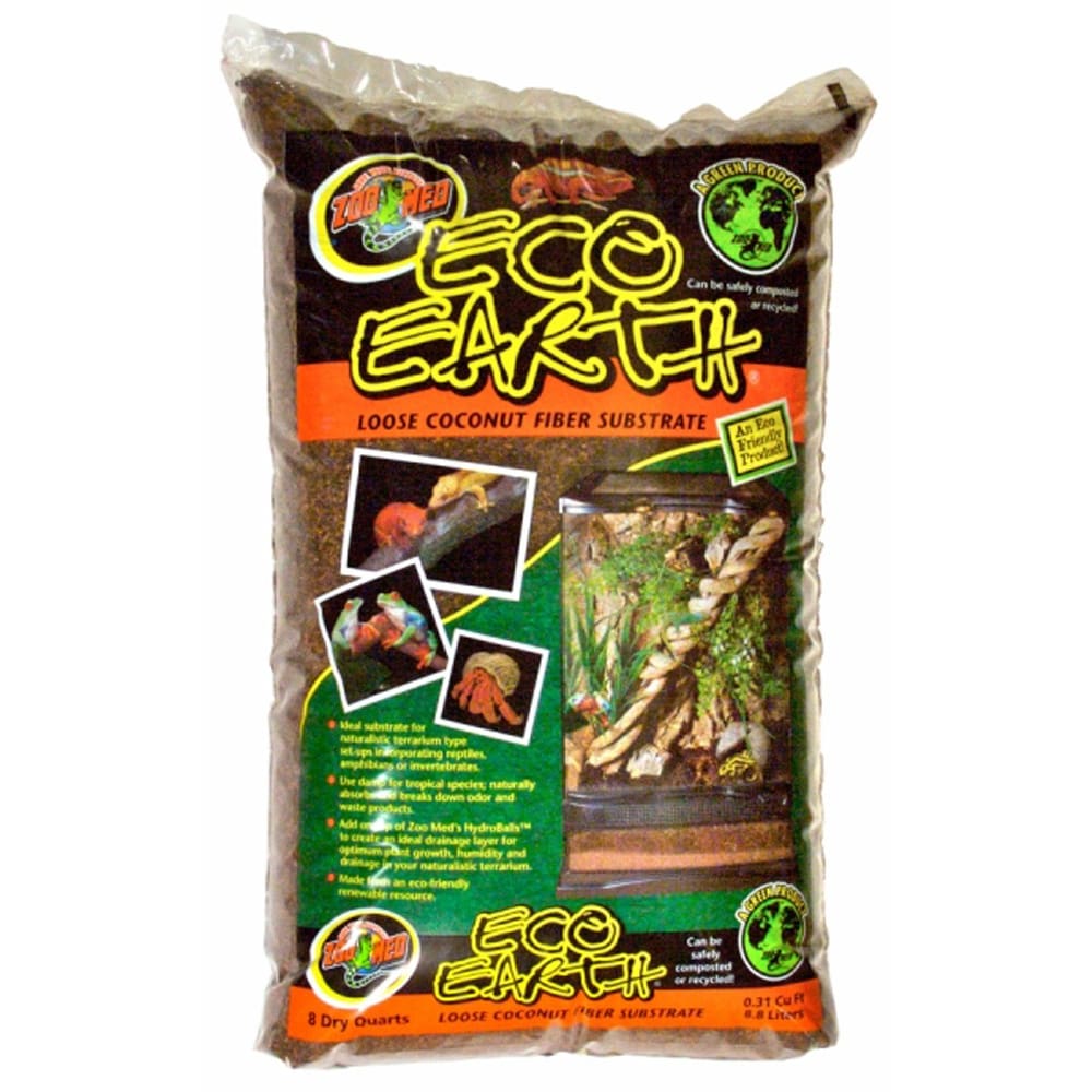 Zoo Med Eco Earth Coconut Fiber Substrate Brown 8 qt - Pet Supplies - Zoo Med
