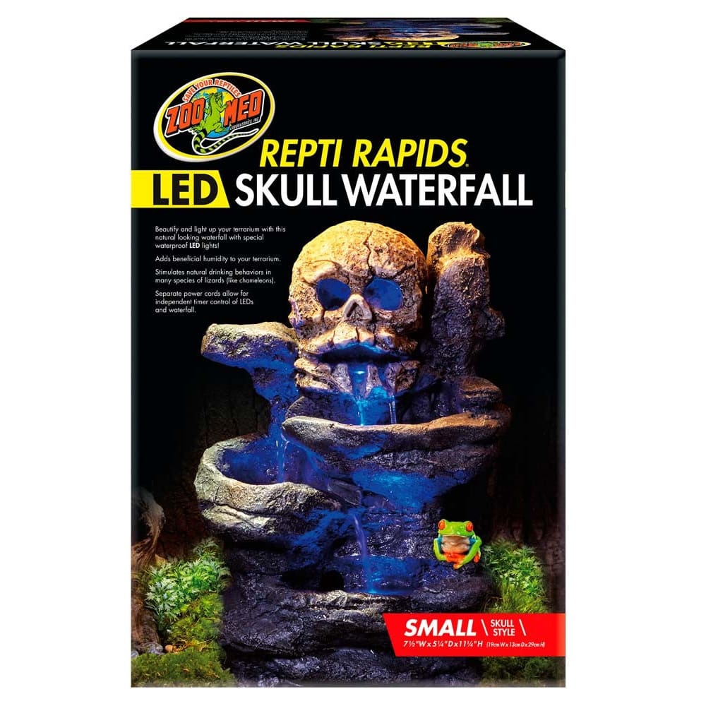 Zoo Med Repti Rapids LED Skull Waterfall Brown Black Small - Pet Supplies - Zoo Med