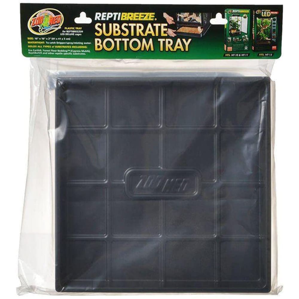 Zoo Med ReptiBreeze Substrate Bottom Tray Black 16 in x 16 in Small Medium - Pet Supplies - Zoo Med
