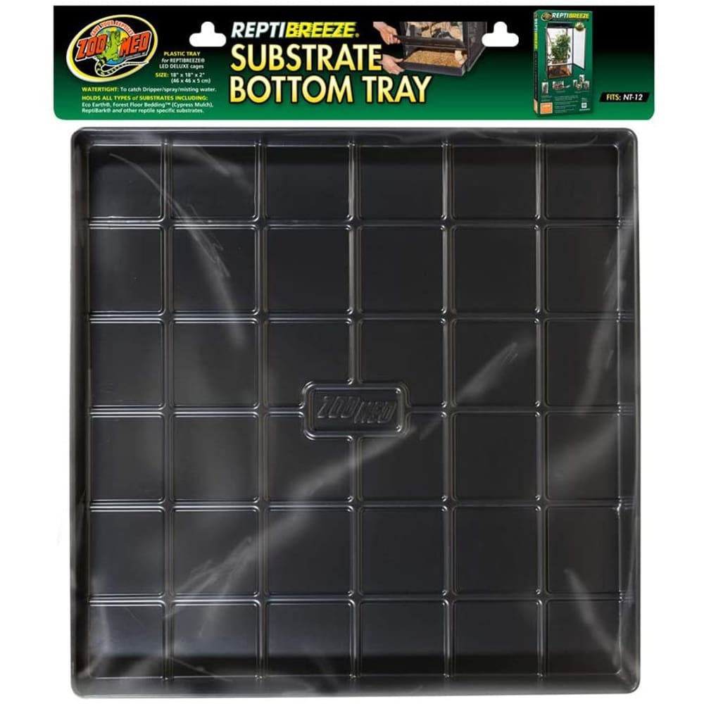 Zoo Med ReptiBreeze Substrate Bottom Tray Black 18 in x 18 in Large - Pet Supplies - Zoo Med