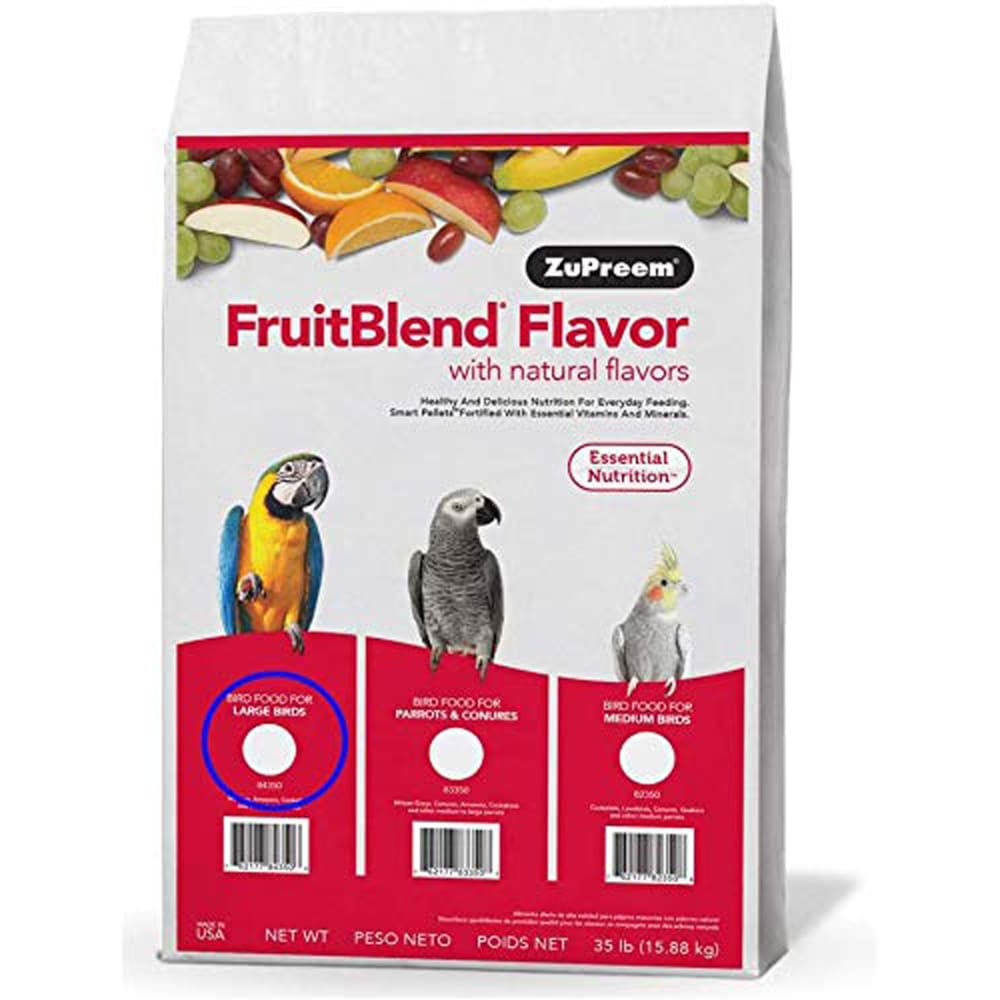 ZuPreem FruitBlend with Natural Flavor Pelleted Bird Food for Large Birds 35 lb - Pet Supplies - ZuPreem