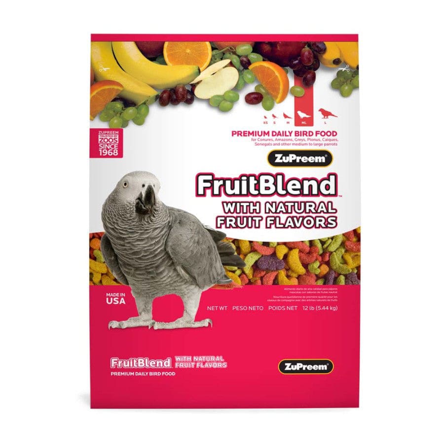 ZuPreem FruitBlend with Natural Flavor Pelleted Bird Food for Parrots and Conures 12 lb - Pet Supplies - ZuPreem