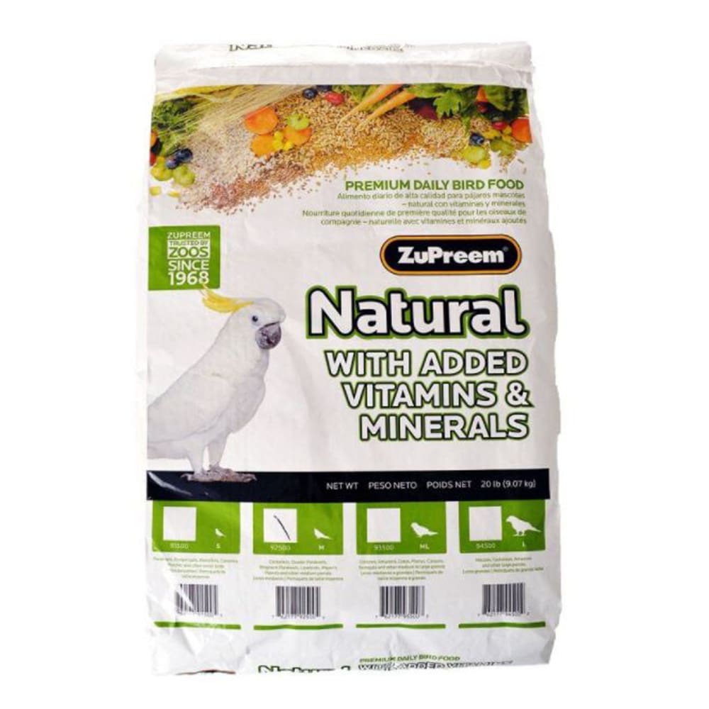 ZuPreem Natural Pelleted Bird Food for Cockatiels 20 lb - Pet Supplies - ZuPreem