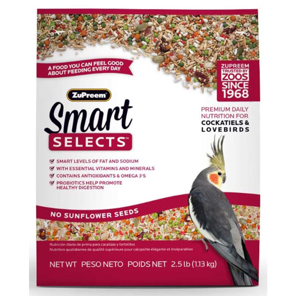 ZuPreem Smart Selects Bird Food for Cockatiels and Lovebirds 2.5 lb - Pet Supplies - ZuPreem