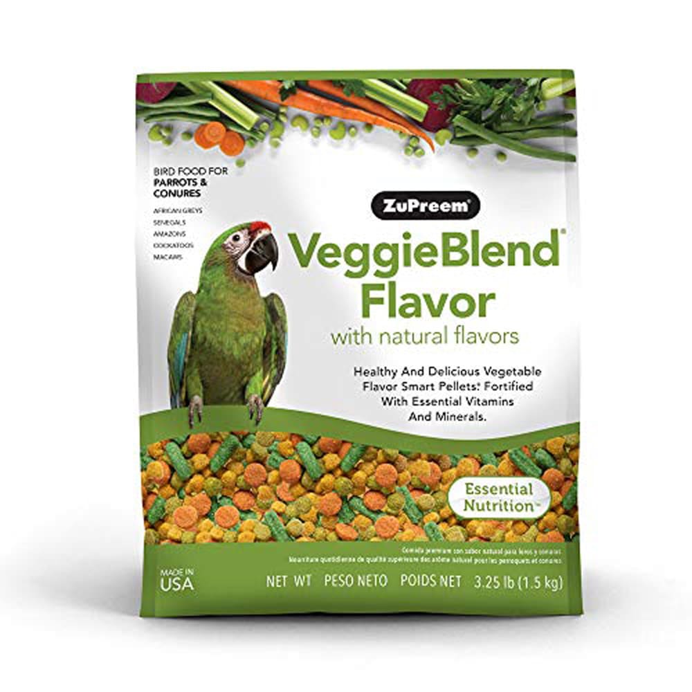ZuPreem VeggieBlend with Natural Flavor Pelleted Bird Food for Parrots and Conures 17.5 lb - Pet Supplies - ZuPreem