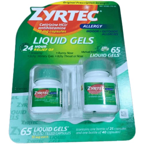 Zyrtec Allergy Liquid Gel - 10 Mg. 65 Count. - ShelHealth.Com